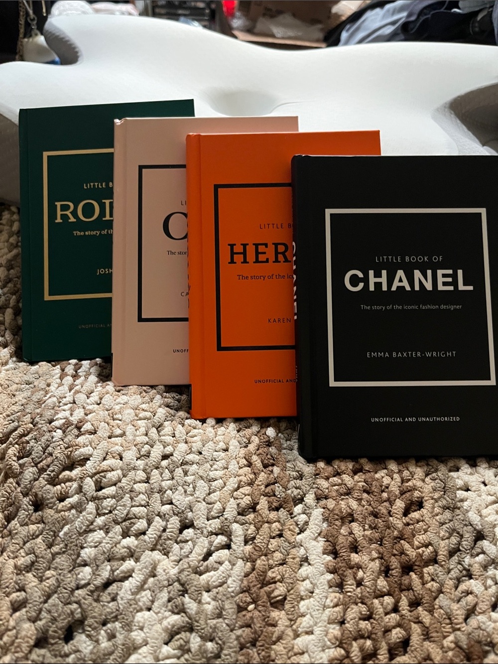 NWOT 4 Decorative Coffee Table Little Books brown orange black and green covers